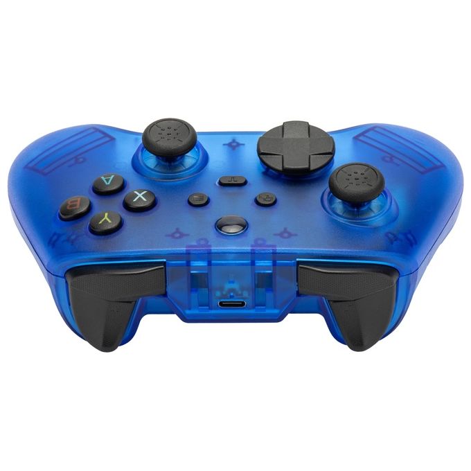 Qubick, Controller Wireless Aero Blue Transparent per Nintendo Switch e PC