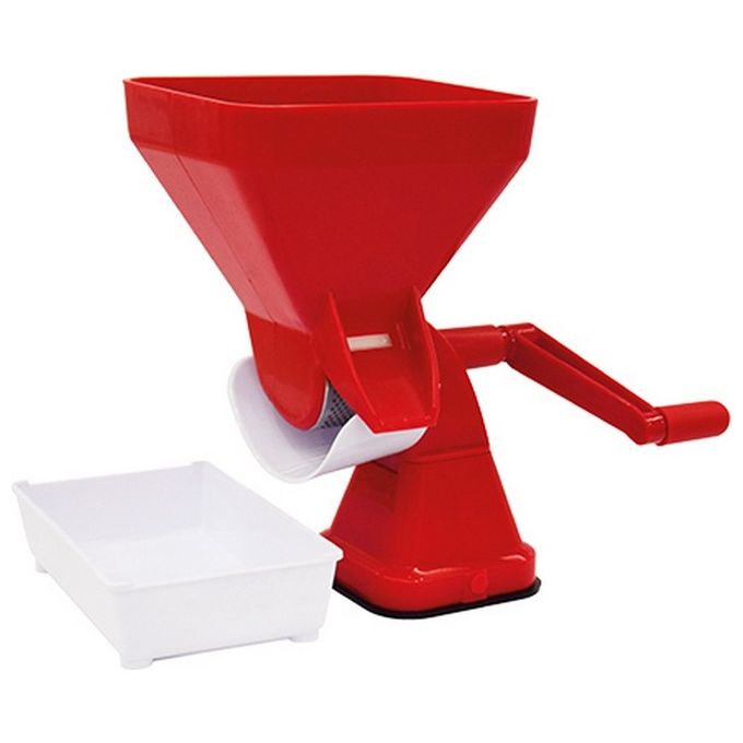 Brixo 00145 Spremipomodoro Manuale Jolly in Plastica con Lama in Acciaio Lavastoviglie con Vaschetta colore Rosso