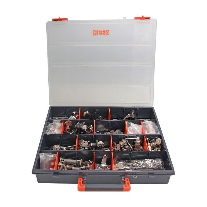 OMR CLASS-MET Serrature per Mobili in Metallo Assortimento 50 Pezzi Valigetta Espositore colore Nero