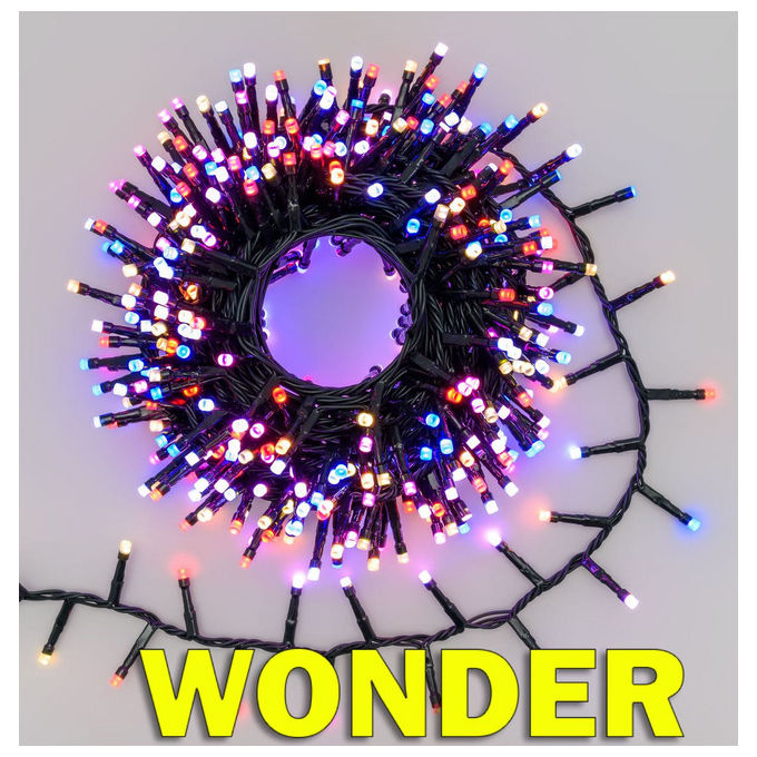 Lotti, Catena Luminosa MiniCluster Wonder, 10m, 500 LED SuperBright, 8 Colori