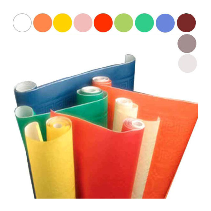 Infibra Tovaglia Carta Giallo h 120 M 50 Infibra Rotolo Carta Monouso Lavorazione Goffrata Double Face colore Giallo