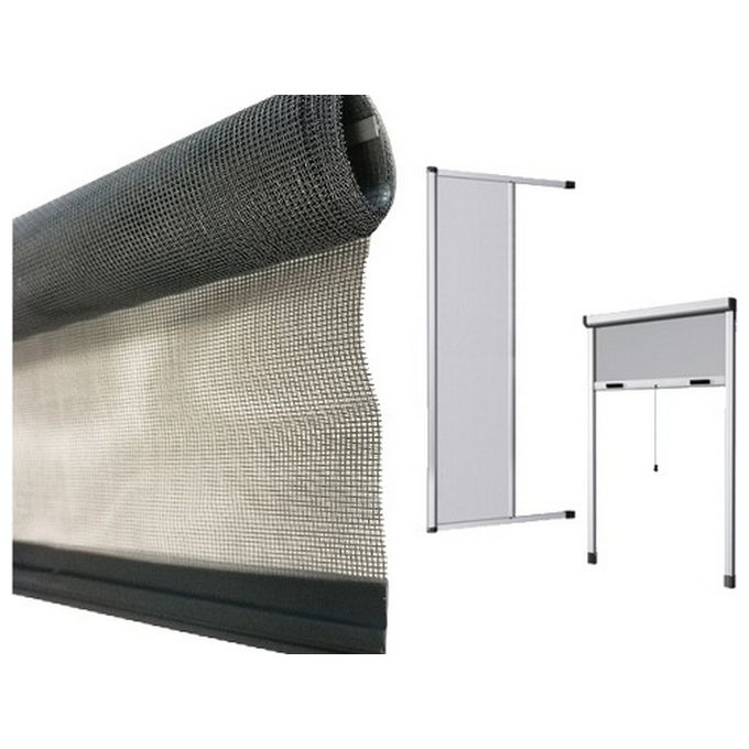 Stop Inset FRASCHE-425986 Kit Ricambio Reti per Zanzariere Verticale 160x250 cm in Fibra di Vetro con Fettuccia Termosaldata colore Nero
