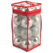 GALILEO Set di 16 Palle di Natale in PVC Argento 8 Cm per Decorazioni Natalizie e Addobbi Festivi