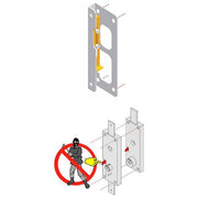 Disec PS0500AZ Protettore Leva Serratura per Porta Basculante Acciaio Zincato 158x58 mm