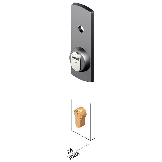 Disec DN130PD1AN Placca Antistrappo per Serranda Basculante in Acciaio Temprato Compatibile con Cilindri Prefer Fasem Viro Iseo colore Nero