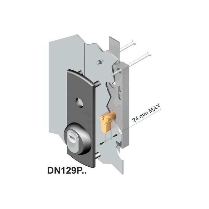 Disec DN129PD1AN Protettore Serranda Basculante Nemef Acciaio Temprato 44x144 mm colore Nero