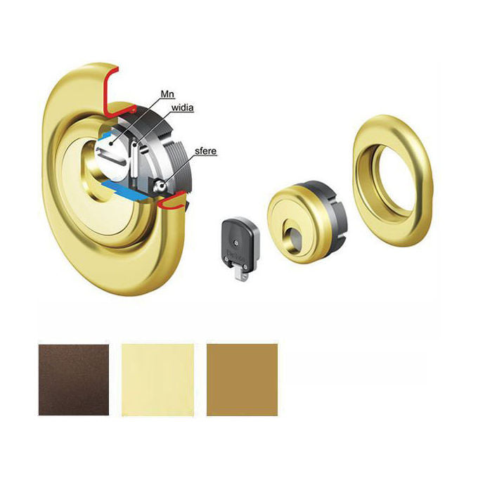 Disec 3G2MB Protettore Monolito Magnetico 38 mm Acciaio Stondata Antistrappo a Vite Serramenti colore Cromo Satinato