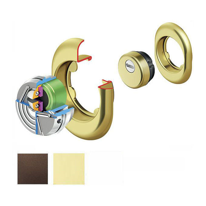 Disec BD321N Monolito Kripton Protezione per Cilindro di Sicurezza Frontale Antistrappo Fissaggio con Bocchetta di Copertura colore Ottone Lucido