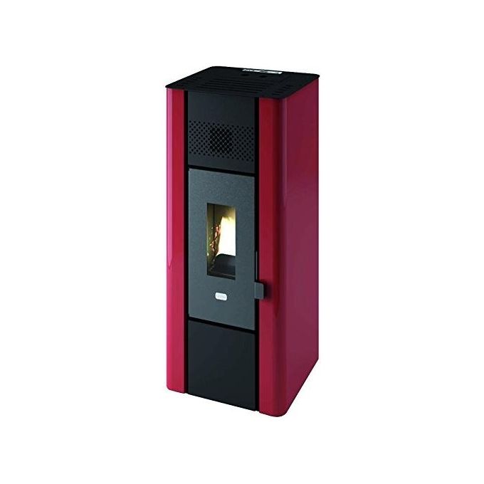 Punto Fuoco 9801650 Minni Stufa a Pellet 6.3 kW Volume Riscaldabile 50-120 m³ Classe A+ Telecomando colore Rosso