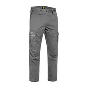 Diadora 702177649 Staff Stretch Cargo Pantalone da Lavoro Twill Stretch Tasche Multiple Dettagli Rifrangenti colore Grigio Acciaio