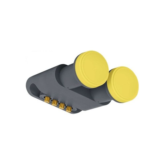 IDDIGITAL LNB 249 Illuminatore LNB Dual Feed 2 Satelliti 6° 4 Utenze Protezione LTE colore Grigio e Giallo
