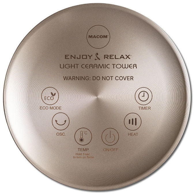 Macom 944 Enjoy and Relax Termoventilatore Ceramico a Torre 2000 W Termostato Timer 12h Telecomando colore Rose Gold