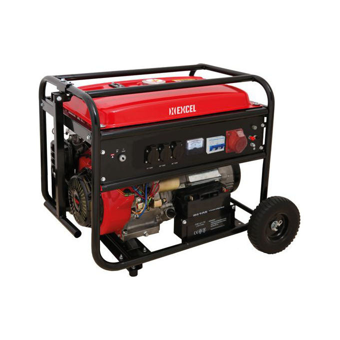 Excel GN5500 Generatore di Corrente Trifase Monofase 5,5 kW 6,9 kVA Motore 4 Tempi 13 HP 389 cc Avviamento Elettrico Serbatoio 25 L