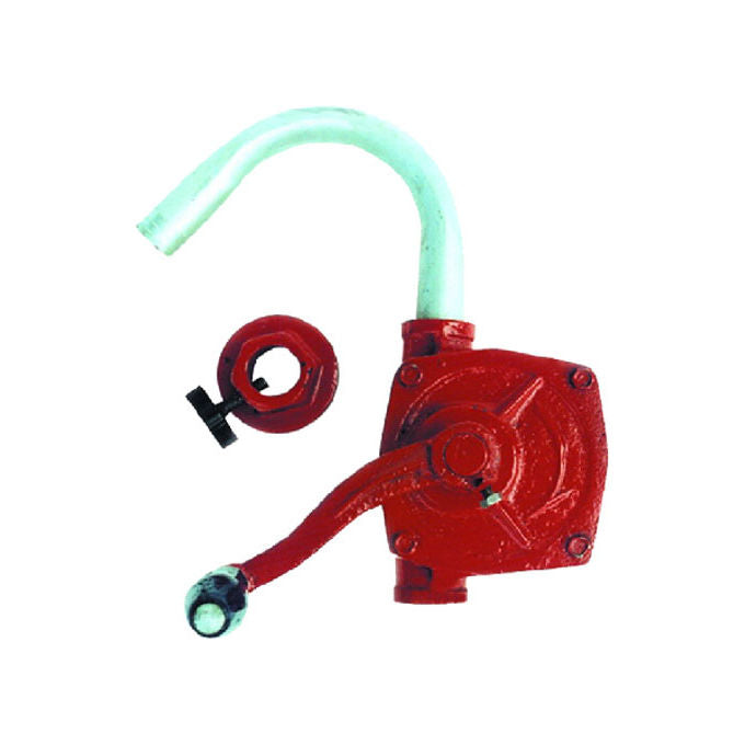 ALTE 380355 Pompa Manuale Rotativa in Alluminio per Travaso Carburanti e Lubrificanti Portata 50 litri al minuto Completa di Tubo di Pescaggio 100 cm colore Nero