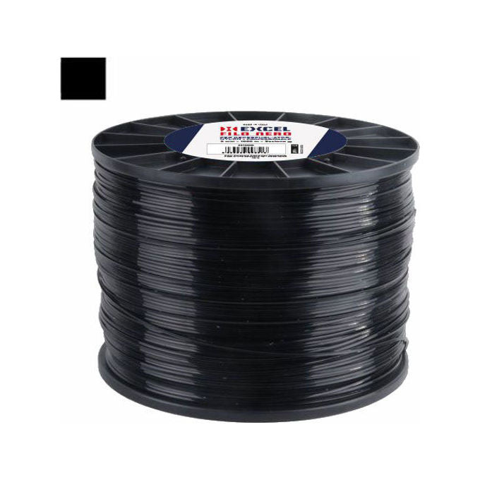 EXCEL 09851 Filo Nylon Quadro Pro per Decespugliatore Diametro 3 mm Lunghezza 1000 m colore Nero