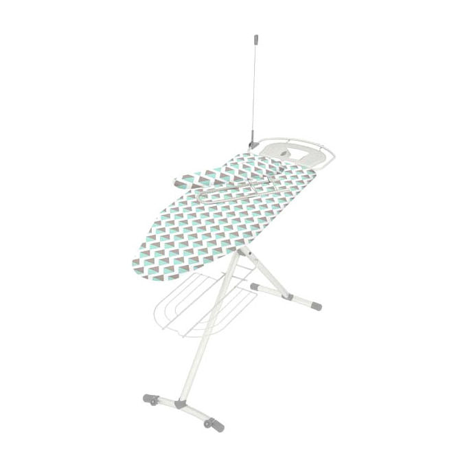 XTRA 09891 Top Asse da Stiro con Struttura Monotubo 35 mm Griglia Portabiancheria Portacaldaia Guidafilo Braccio Stiramaniche colore Bianco