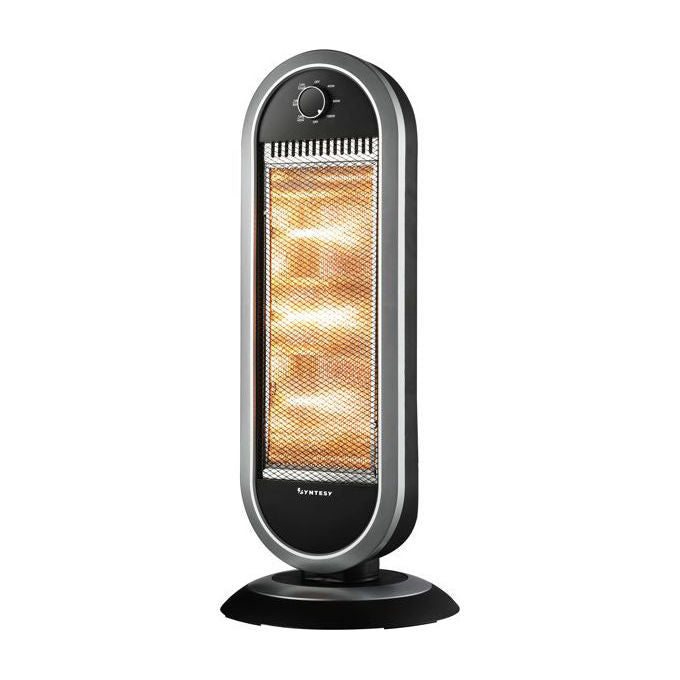 Syntesy LQ-120G1H Stufa Elettrica Alogena 30x30x70h 400 800 1200 W Oscillazione 60° Protezione Termica Anti-Ribaltamento Maniglia Trasporto colore Nero