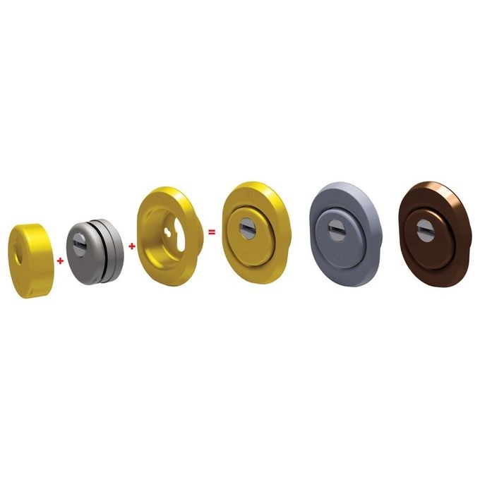Securemme 4251EF4 Defender Protezione Cilindro Europeo Ø50mm H15mm Interasse 38mm Carbonitrurato colore Bronzo