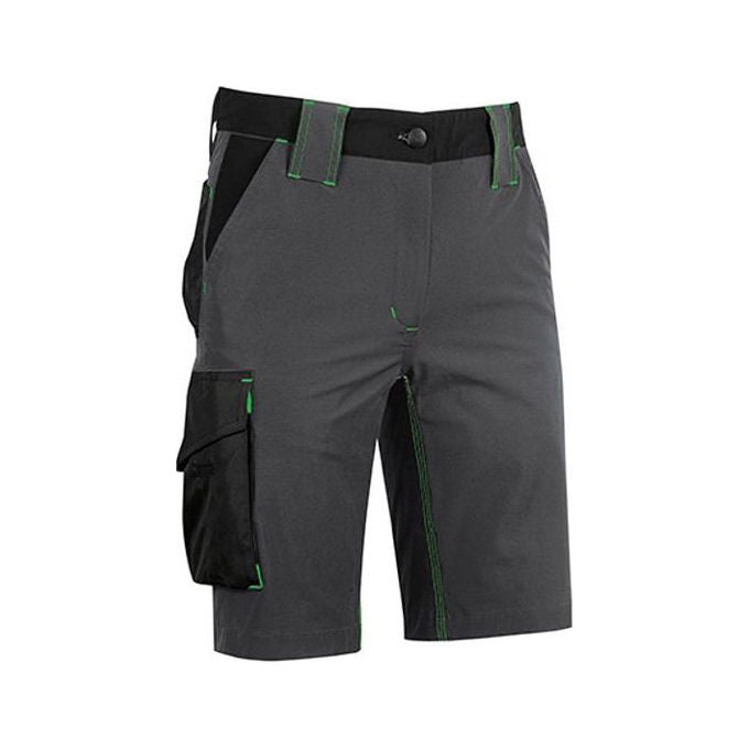 U-Power FU196RL Mercury Bermuda da Lavoro Uomo Slim Fit Tessuto U-4 4 Way Stretch Idrorepellente Tasche Multiple colore Grigio Verde