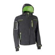 U-power WFU187RL Space Giacca Softshell Antivento Impermeabile Cappuccio Staccabile Taglia XL colore Grigio Asfalto Verde Fluo