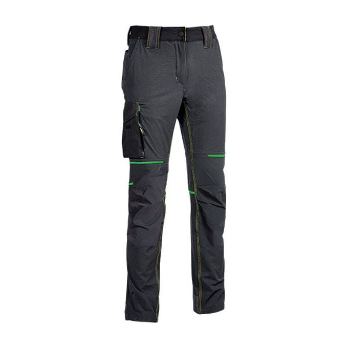 U-Power WFU189RL World Pantalone da Lavoro Uomo Slim Fit Stretch Idrorepellente Traspirante colore Grigio Verde