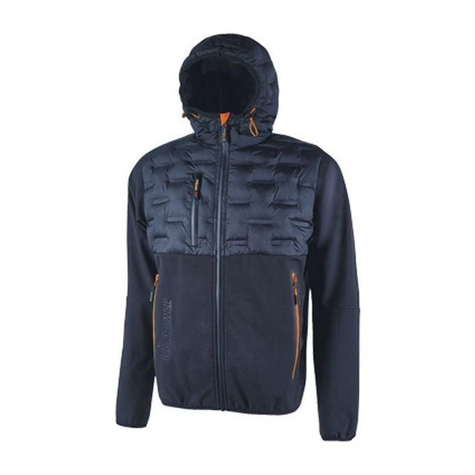 U-Power FU213DB Spock Giacca da Lavoro Ibrida Antivento Traspirante Idrorepellente con Cappuccio colore Deep Blue