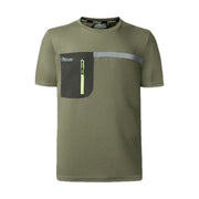 U-Power WFU248BO Christal T-shirt da lavoro uomo manica corta HeiQ Smart Temp antimicrobica banda riflettente colore Burnt Olive