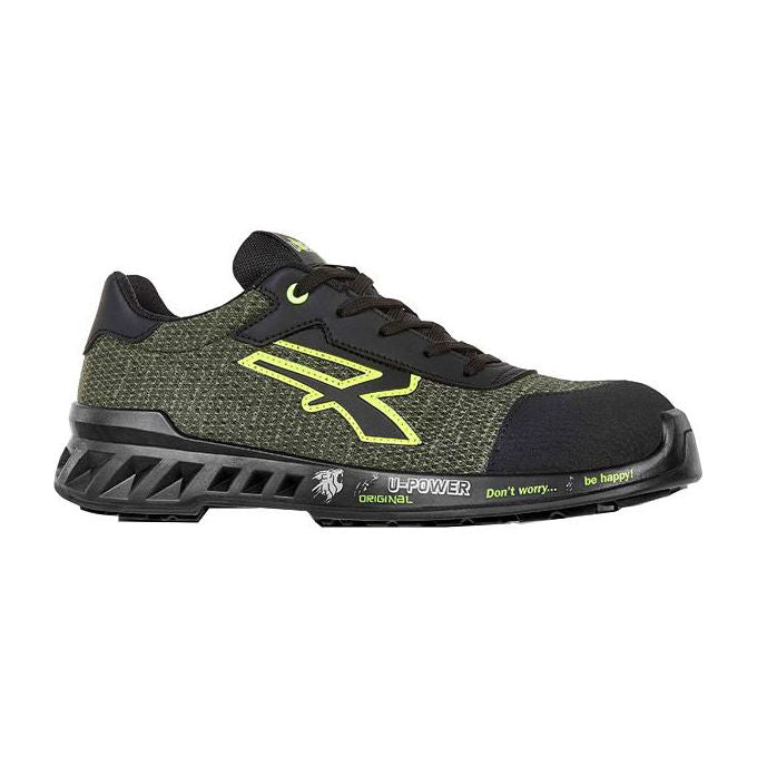 U-power Robin Red Leve Scarpe Antinfortunistiche Basse S1P SRC ESD Puntale Alluminio Antiperforazione colore Nero Verde