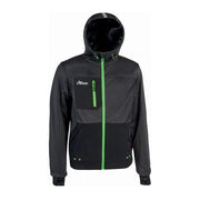 U-power WFU275RL Galaxy Felpa da Lavoro Full Zip Cappuccio 100% Poliestere Banda Reflex colore Grigio Verde