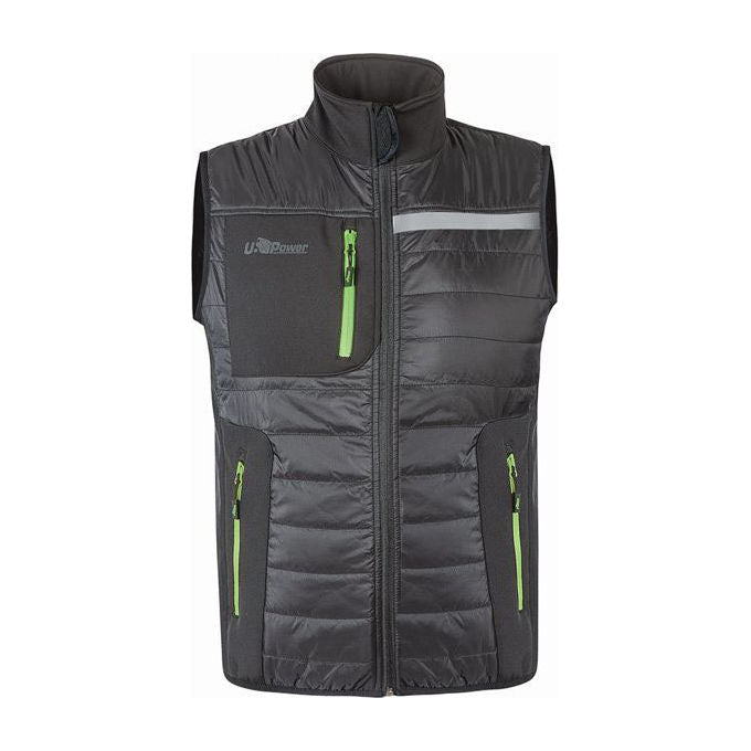 U-power WFU278RL WALL Gilet da Lavoro Termoregolante Idrorepellente Imbottitura Grafene colore Asphalt Grey Green