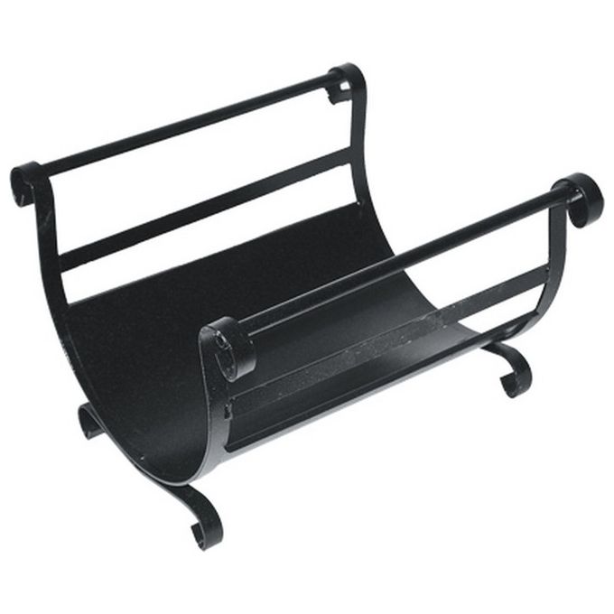 MILLE CM.40X32XH33 Portalegna con Due Manici in Acciaio Verniciato colore Nero