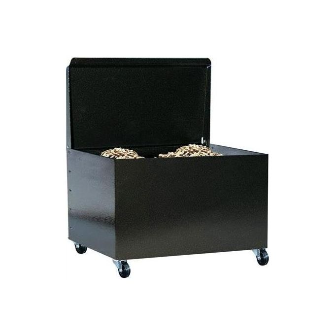 Vigor 9918810 Portapellet Acciaio Chiuso con Ruote 50x43x57 cm coperchio incernierato