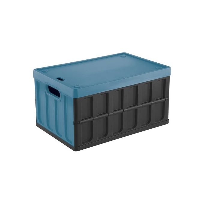 Tontarelli IN7355 Cargo Cesta Pieghevole con Coperchio 46L portata 34 Kg colore Nero e Blu