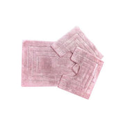 Manifattura Ferro 0804082-B Set Tappeti Bagno in Cotone Rosa 1 Tappeto 80x50 cm 1 Girobidet 50x40 cm 1 Girowater 50x40 cm colore Rosa