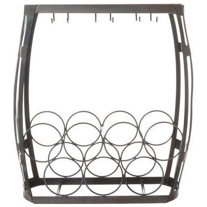 Cantinetta 7 Bottiglie 6 Bicchieri Cm 47,5X48,5X21 Nero