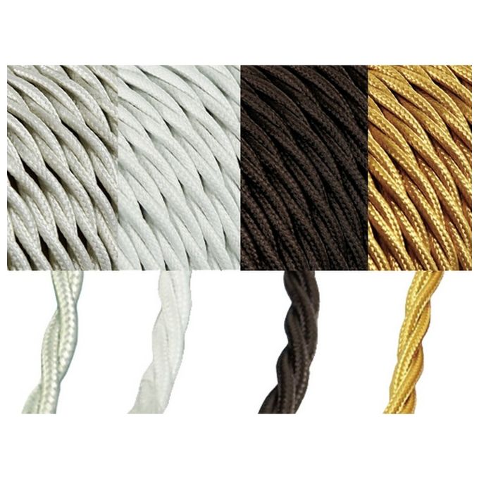Fraschetti 40232 Cavo Treccia FR RTX 3x0,75 mm² 10 m H05V2-K isolamento HT 105°C colore Avorio