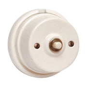 Brixo 40427 Pulsante Campanello Porcellana per Impianti a Vista 2A 250V colore Bianco