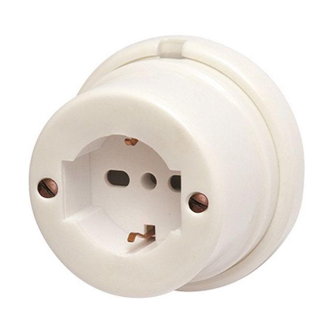 Merlotti 40.433 Presa Schuko 2P+T 10-16A 250V Porcellana Bianca colore Bianco