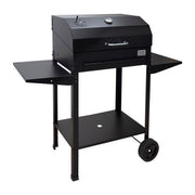Mille 556.70 Ercole Barbecue a Carbonella con Coperchio Griglia in Acciaio Cromato Mensole Laterali Ruote di Trasferimento colore Nero