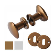 Brialma Ginevra Pomolo Accoppiato Alluminio per Porte Interne 8x50 mm Rosetta 45 mm colore Bronzato