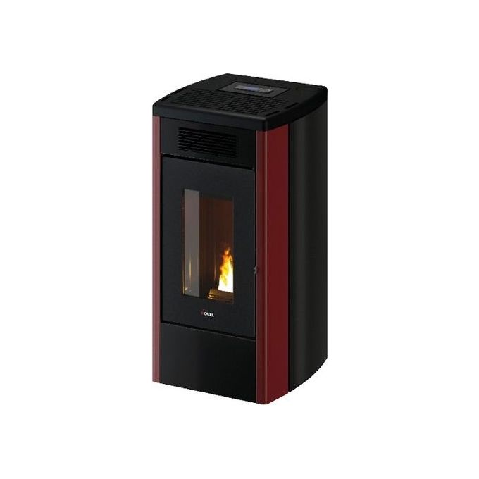 CADEL 7023116 ATENA Plus Stufa a pellet 12 kW ventilata colore Red Steel