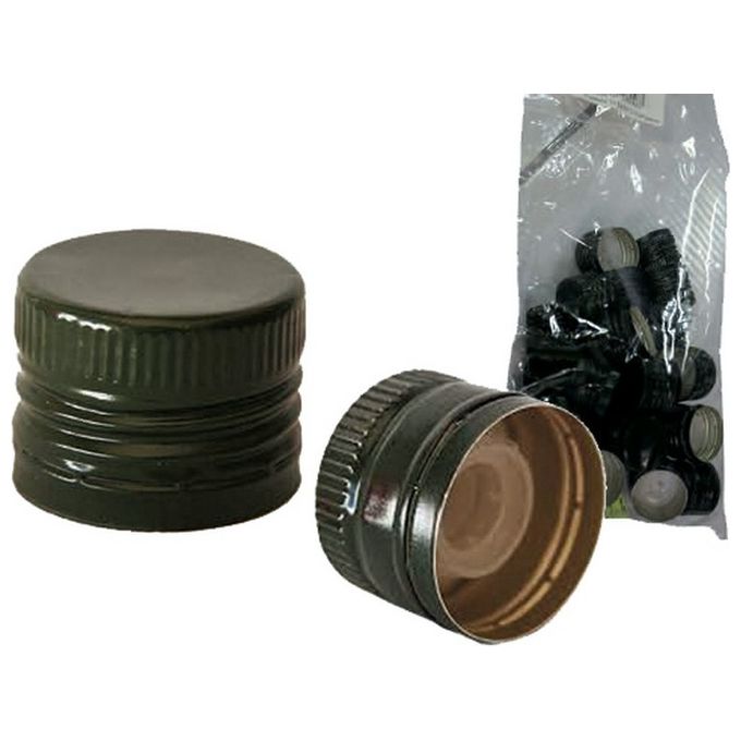 Brixo FRASCHE-013406 Tappi a Vite con Versatore per Bottiglie Vetro 31,5 mm Acciaio Inox Salvagoccia 24 Pezzi