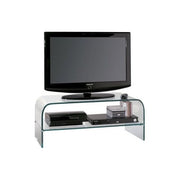 Ciatti GLASS110 Porta TV Moderno in Cristallo Trasparente con 2 Ripiani A Terra colore Trasparente