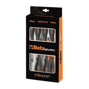 Beta 1207E-TX-D7 Serie 7 Giravite Torx 7 pezzi T6 T8 T10 T15 T20 T25 T30 Impugnatura Ergonomica Evox Foro Sospensione Calotta Sferica colore Nero