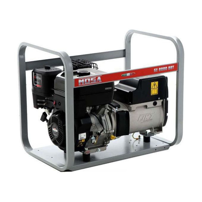 MOSA GE8000BBT Generatore Monofase Trifase con Motore 4T OHV BandS XR2100 420 cc Potenza 3,2 kW Monofase 5,6 kW Trifase (77x52x65 cm) colore Nero
