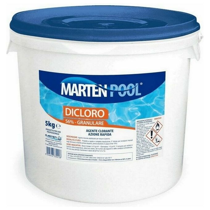 Marten Dicloro Granulare 56% Agente Clorante Stabilizzato per Piscina 5 Kg