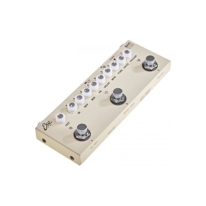 EKO BAIO Pedale Multieffetto per Chitarra Elettrica 9 Preamplificatori 8 IR Bluetooth Scheda Audio USB colore Beige
