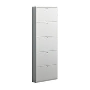 CTF FRA-416806 Scarpiera Slim 5 Ante con Tasche Portascarpe in Plastica Lavabile 73x15x180 cm colore Bianco