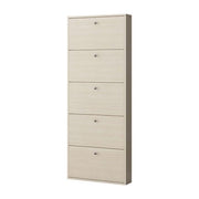 CTF 85 38 22 Scarpiera Slim 5 Ante Basculanti con Interni Portascarpe in Plastica Lavabile colore Olmo
