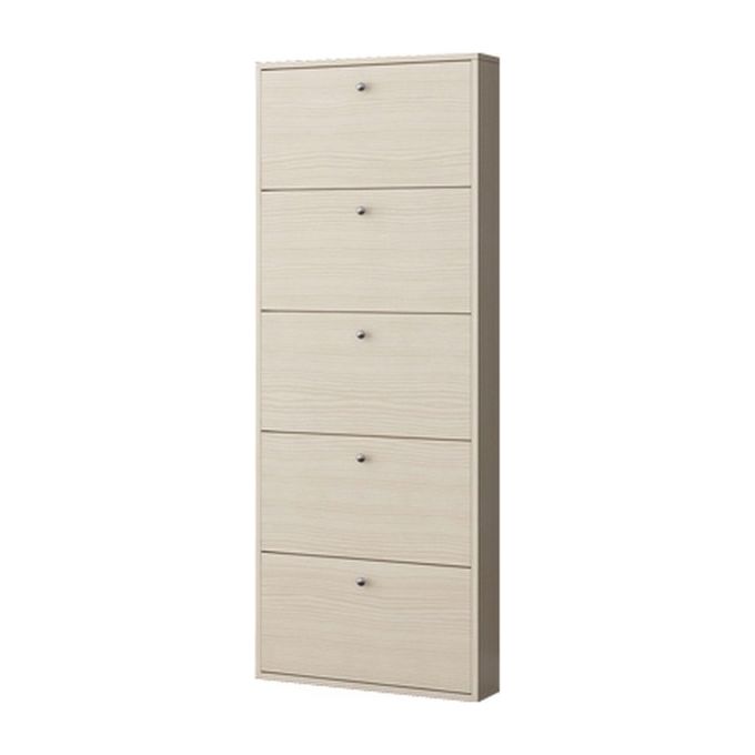CTF 85 38 22 Scarpiera Slim 5 Ante Basculanti con Interni Portascarpe in Plastica Lavabile colore Olmo